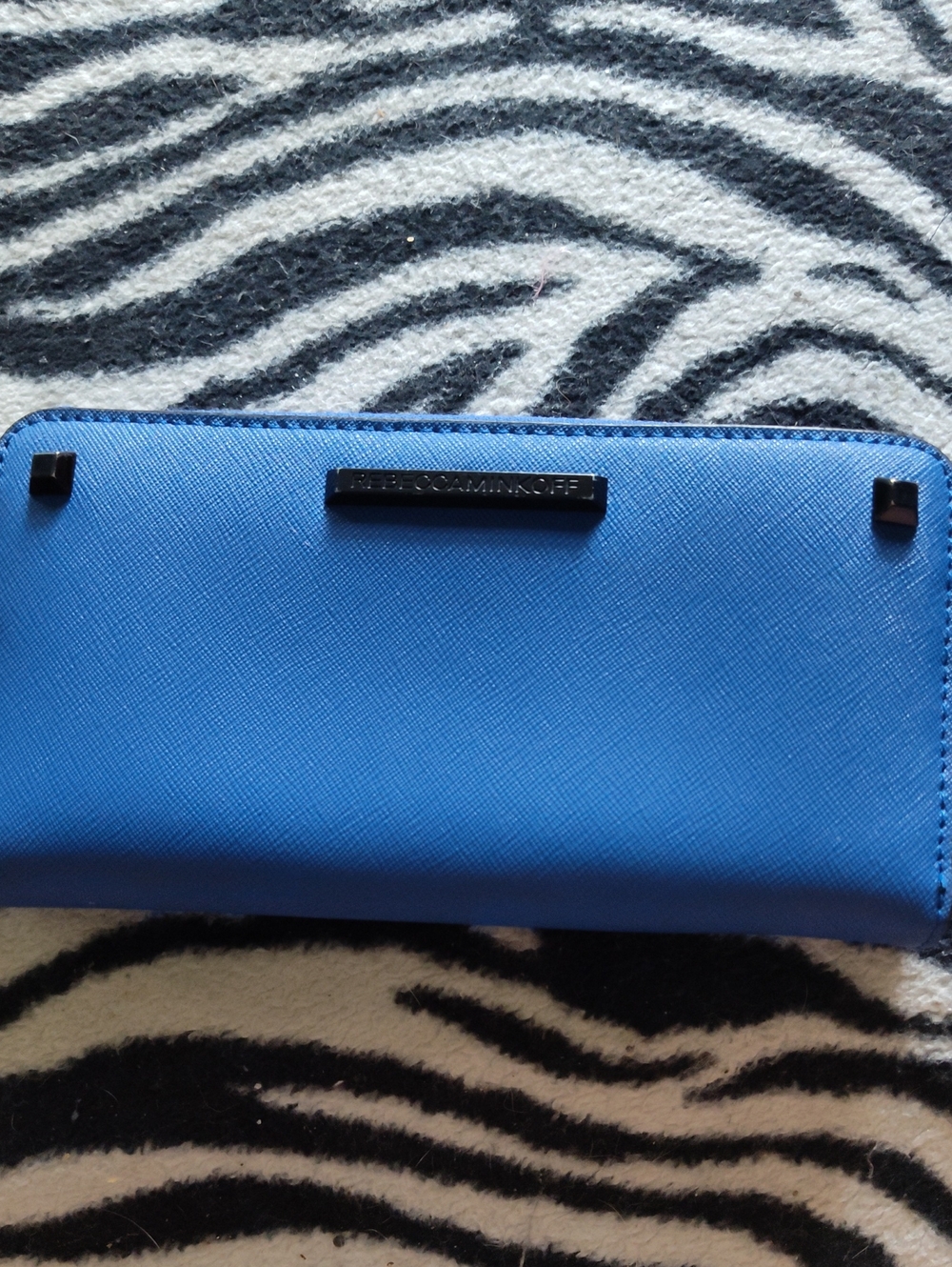 Rebecca I MinkoffBlue Saffiano Leather Phone Wallet Case - Protective Folio